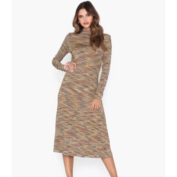 Samsoe Samsoe Dresses & Skirts - Samsoe Samsoe Size S Lydia Ribbed Knit‎ Midi Sweater Dress Multicolor A-Line